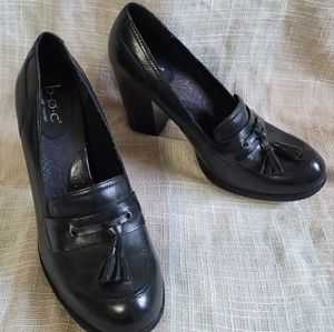 y2k Poetcore Regency Goth Office Siren Black Heeled Mule Loafers With Tassles